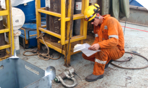 Upstream drilling lifting gear inspection.